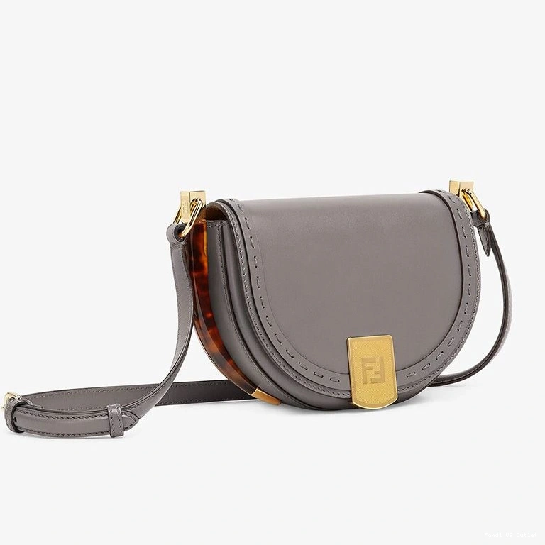 Affordable HOT Fendi Moonlight In Leather Bag Grey ROMA Calf Logo 0715